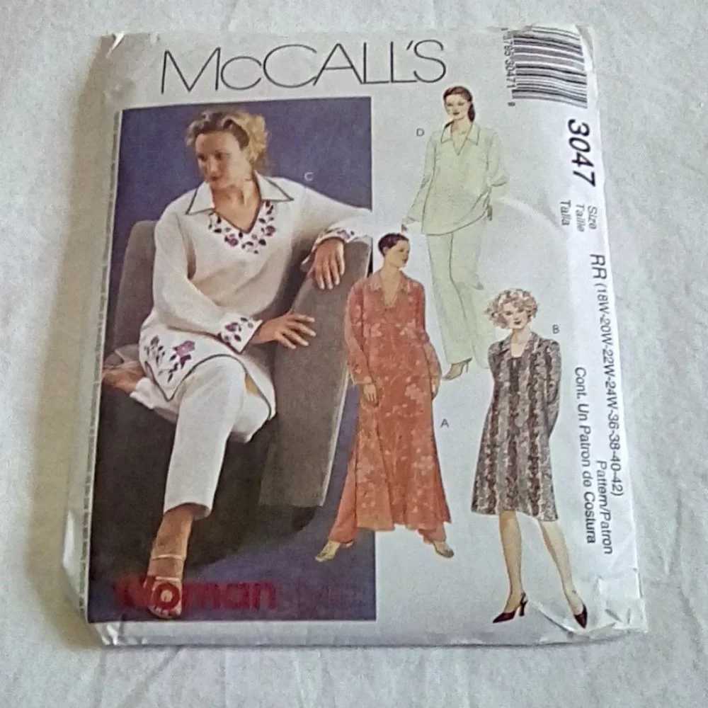 Vintage McCall's 3047 Dress in 2 lengths 18W-24W